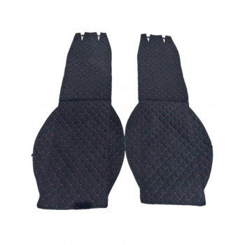 Автонакидка універсальна на переднє сидіння з Алькантари-Червоною стрічкою - к-кт 2 шт