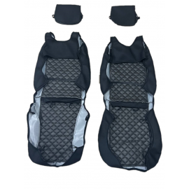 Авто-Майка на сидіння 1+1 Ромб з Чорною стрічкою