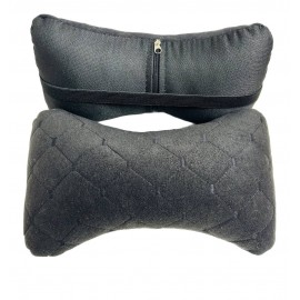 Авто-Подушка підголовника з Алькантари-Чорною стрічкою- к-кт 2 шт