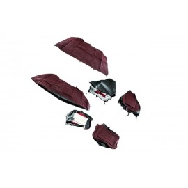 Чохли на сидіння ВАЗ 2107 (шкір-зам/тканина) червоні