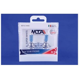 Лампи H7 12V 55W PX26D SUPER WHITE +50% (2 шт) MTA