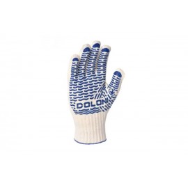 621 Долоні Рукавички трикотажні робочі білі з пвх "Волна" Універсал 10 клас