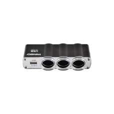 Розгалужувач гнізда прикурювача з запобіжником ,3 в 1+USB,12V+USB 5V