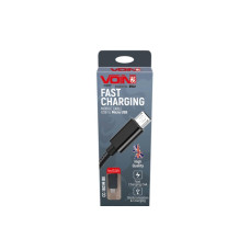 Кабель VOIN USB - Micro USB 3А, 1m, black (швидка зарядка/передача даних) Кабель VOIN USB - Micro USB 3А, 1m, black (швидка зарядка/передача даних)