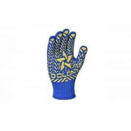 587 Долоні рукавички Зірка трикотажні робочі сині з ПВХ 7 клас, розмір 10