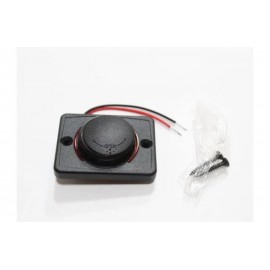 Накладне зарядне пристрій з кришкою, 2 USB QC 3.0, DC 12–24V, червона підсвітка, посадковий розмір 48×64