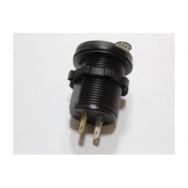 Гніздо прикурювача 12/24V USB – QC 3.0 + вольтметр + амперметр, врізне з кришкою, з підсвіткою, колір синій