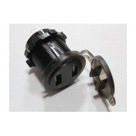 Гніздо прикурювача 12/24V 2USB - QC 3.0 з підсвіткою, врізне з кришкою, колір синій