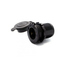 Гніздо прикурювача 12/24V 2USB - QC 3.0 з підсвіткою, врізне з кришкою, колір зелений