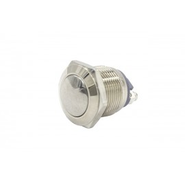 Кнопка антивандальна OFF-(ON) 2-контактна, 19 мм, IP67; 2A, кругла плоска, без підсвітки.