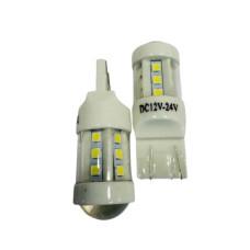 Лампа LED T15 WHITE WX3x16d 1157 12-24V 18SMD-3030 ceramics 2 контакта з лінзою 29011459