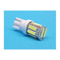 Лампа LED WHITE  T10  W2,1x9,5d  12V-10(2+8)SMD-7014 29022400