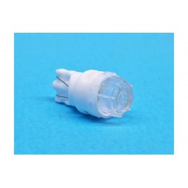 Лампа LED WHITE T10 W2,1x9,5d 12V-3SMD-2835 прозора лінза (NUT SM), керамічний цоколь 290250680