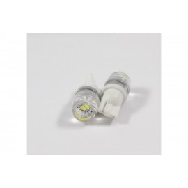 Лампа LED WHITE T10 W2,1x9,5d 12V-2SMD-2835 сірої пластиковий цоколь (лінза) 29025075
