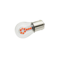Лампа LED Red P21W BA15S 12V 18SMD 3030 в скляній колбі (29050131)