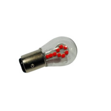 Лампа LED Red P21W BAY15D 12V 18SMD 3030 в скляній колбі (2 контакти) (90501311)