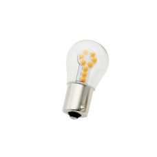 Лампа LED Amber P21W BA15S 12V 18SMD 3030 в скляній колбі (29050132)