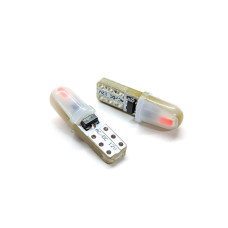 Лампа LED RED T5 W2*4.6d 12V-2SMD-3014 (мікрушка) в матовій пластиковій колбі, друкована плата, мультиполярна 29076324