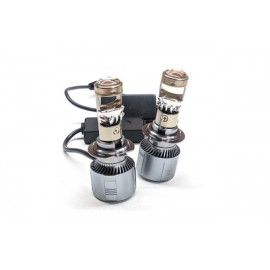 Лампа LED T5 H7, діод 3570, 12V, 30W, 6500K, охолодження — радіатор + вентилятор