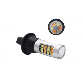 Комплект DRL&Turn Light:* 2 лампи WHITE + YELLOW BAU15S ( 1156 зі зміщенням) 12V-42SMD-2835-lens CL* блоки керування на дротах