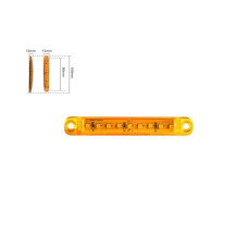 Габаритний ліхтар-катафот 8 LED AMBER 12-24V IP67. Розмір: 100*15*10 мм