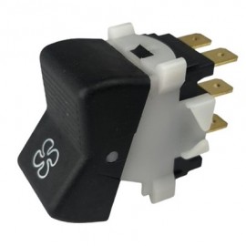 Кнопка (клавіша) вентилятора пічки 2106, Камаз, ГАЗ, УАЗ білий корпус (6 контактів) SKADI