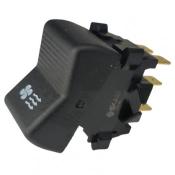 19591, Кнопка (клавіша) вентилятора пічки 2106, Камаз, ГАЗ, УАЗ чорний корпус (6 контактів) SKADI, П147-04.11, 52 грн, 55066, , Електрика