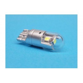 Лампа LED WHITE T10 W2,1x9,5d 12V-3SMD-2835 сіра пластикова основа (лінза) 29025080