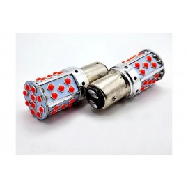 Лампа LED Red P21W BAY15D 12V 18SMD 3030 в скляній колбі (2 контакти) (90501311)