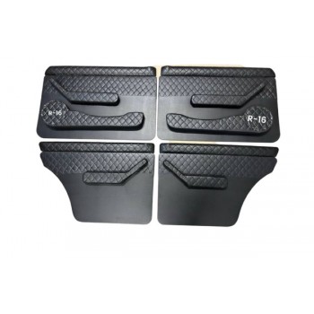 Оббивка дверей на ВАЗ 2101 -  2107 смуга, в наборі з акустичною кишенею, з накладкою дверей ( батон ), ручки дверей стрічка Чорна