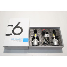 Лампа C6 LED KIT H3 12V, чип COB, радіатор з вентилятором, металевий корпус (370 045 001)